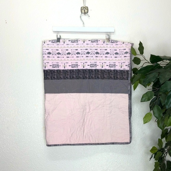 Pink Adventure Awaits Baby Girl Quilt - Picture 1 of 7